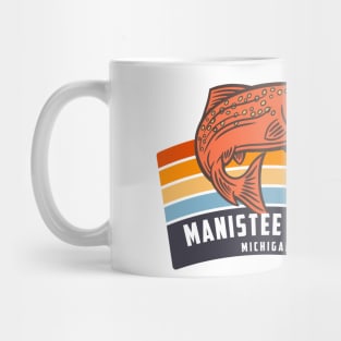 Manistee River Michigan Salmon Fishing Graphic Mug